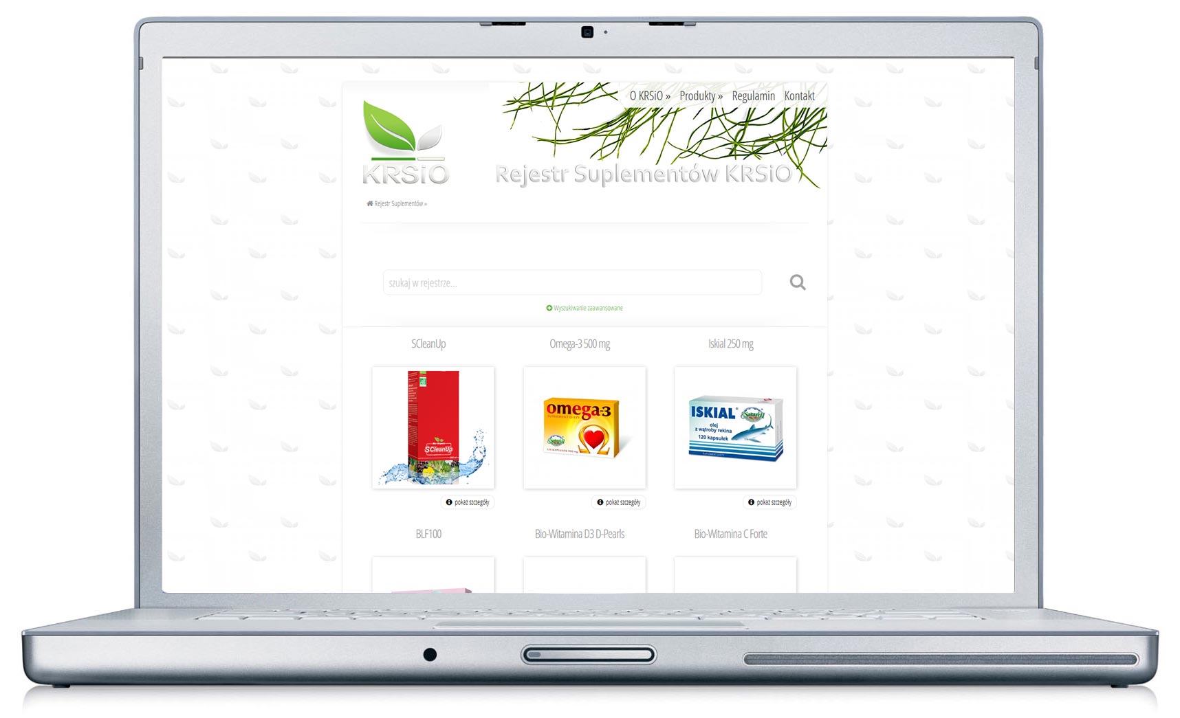 E-commerce store for food supplements